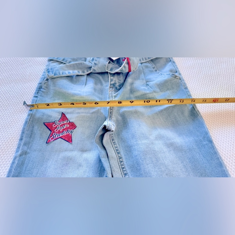 VIGOSS Georgia Girlfriend Super Stretch Light Blue Jeans w Denim Belt Tie - Picture 15 of 15